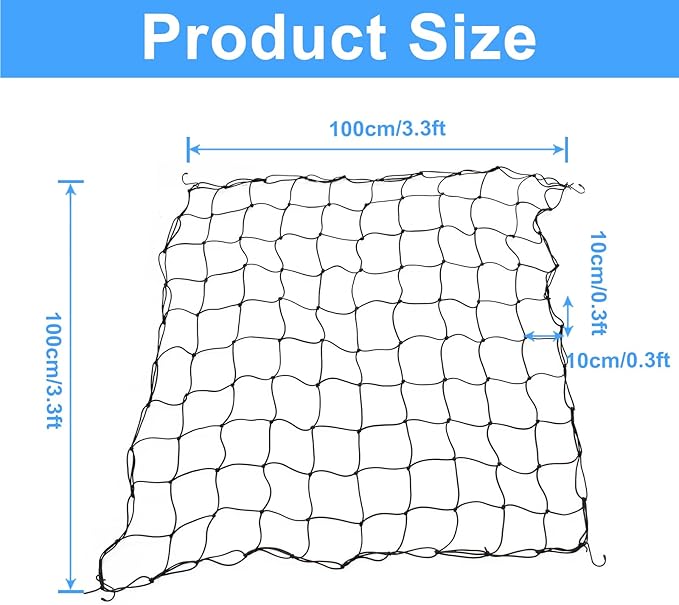 5 x 5Ft Trellis Netting with Hook, Heavy Duty Stretchy Scrog Plant Net Support for Indoor Outdoor Garden Plant Growing Tents