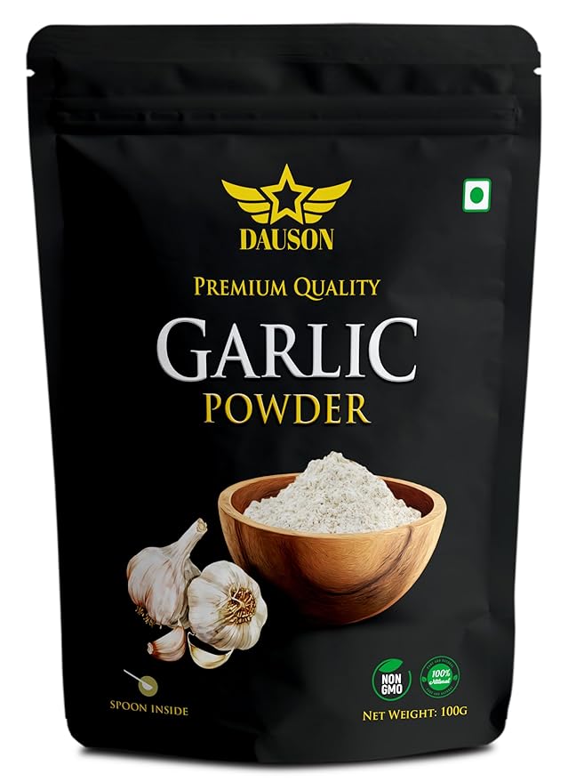 Garlic Powder – 100% Pure & Natural | 3.53 Oz Finely Ground Garlic Root | No Additives or Fillers | Aromatic, Earthy Flavor for Cooking | 25g Sample Available | Kitchen Essential for Global Cuisine