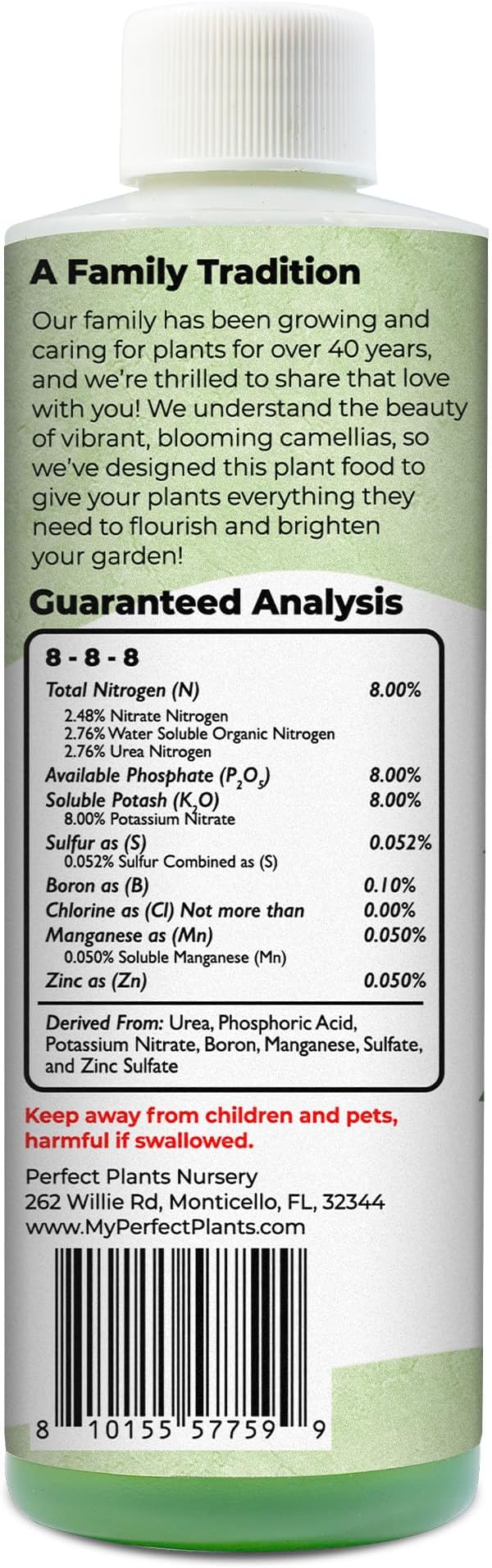 Liquid Camellia Fertilizer by Perfect Plants | The Best Fertilizer for All Outdoor Camellia Shrub Plant to Enhance Blooms & Boost Colors | Improves Missing Flower Nutrient Levels