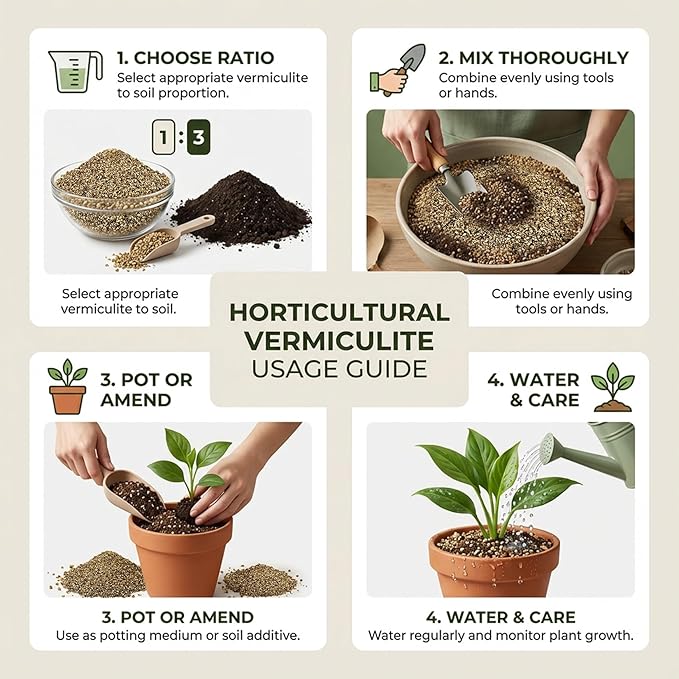 Sukh 29OZ Vermiculite - Organic Vermiculite for Gardening Plants Fine Horticultural Soil Amendments Bulk Additive Perfect Potted and Garden Professional Grade 1-3mm