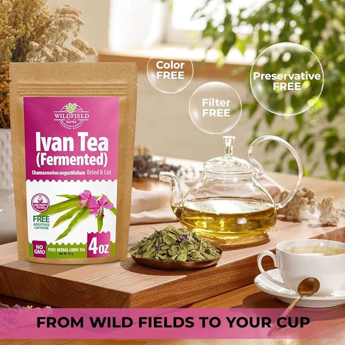 4 oz Siberian Fireweed Tea Herbal Ivan Tea Blooming Sally (Chamerion Angustifolium) Ivan Chai Bulk Loose Leaf Herb Epilobium Angustifolium - 113g (4 oz)