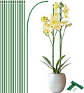 15Pcs Orchid Stakes,SupKing 17.7 Inch Plant Support Sticks Invisible Bendable Green Pole Rods for Small Indoor Outdoor Potted Plants Comes 20Pcs Ties