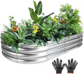 Gartist 4x2x1 Ft Galvanized Raised Garden Bed with Open Bottom, Outdoor Thickening Oval Planter Box for Herbs, Vegetables, Fruits