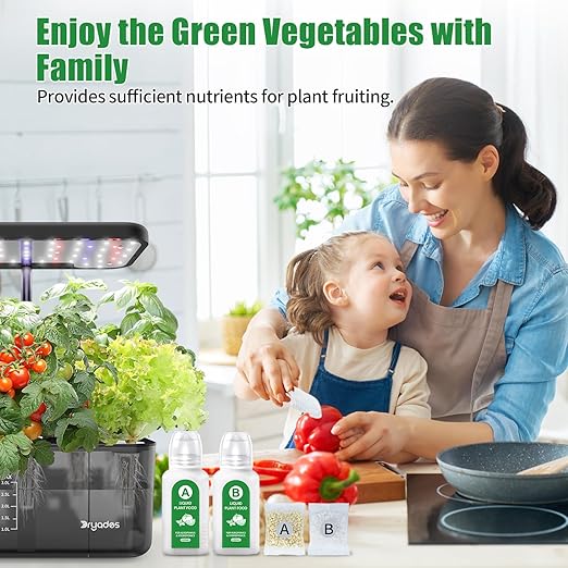 DRYADES Hydroponics Nutrients(800ml in Total), All Purpose Plant Food A&B Hydroponics Supplies, Indoor Plant Fertilizer for Hydroponics Growing System, Hydroponic Solution for Herbs Vegetables