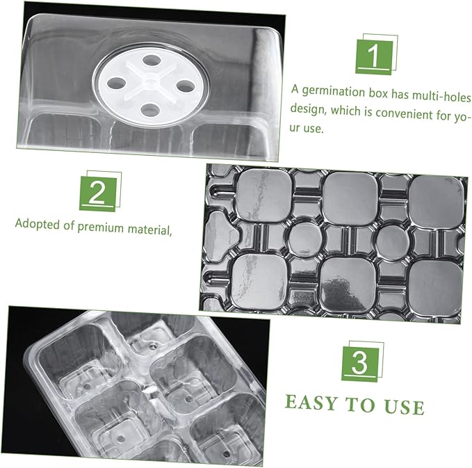 GANAZONO 3pcs Plant Germination Case Garden Planting Supplies Greenhouse Planting Box Moisture Retention Cover