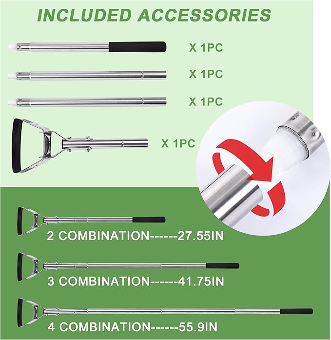 Garden Hoe 3-Height Adjustable - 55.9 Inch Long Handle Weeding Tool, Stainless Steel Heavy Duty Scuffle Hoe for Lawn,Yard & Vegetable Garden