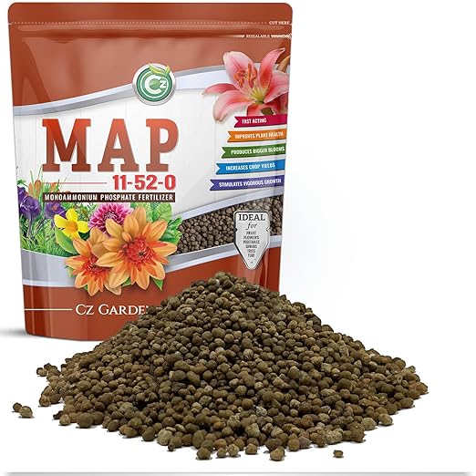 11-52-0 MAP Fertilizer - Made in USA - Nitrogen and Phosphorus Plant Food for Indoor/Outdoor Plants & Flower Gardens - Promotes Vigorous Growth and Big Blooms!