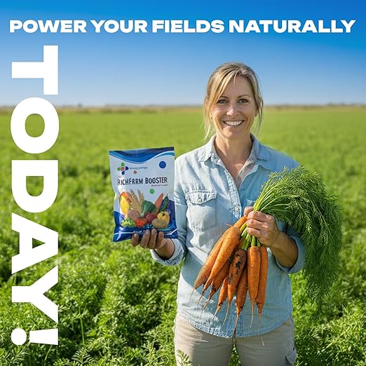 RichFarm Booster, Root Stimulator for All Crops, Works with Any Fertilizer or Plant Food, Organic, Billion Microbes Soil Conditioner, Water-Soluble Plant Food additive, 4.23 oz Cover 1/3 Acre