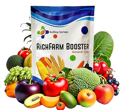 RichFarm Booster, Root Stimulator for All Crops, Works with Any Fertilizer or Plant Food, Organic, Billion Microbes Soil Conditioner, Water-Soluble Plant Food additive, 4.23 oz Cover 1/3 Acre