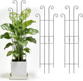 3 Set Tall Trellis for Potted Plants Indoor, 32'' Expandable Garden Metal Trellis for Climbing Plants Outdoor, Monstera Plant Support for Hoya, Vine, Ivy Pothos (Black)