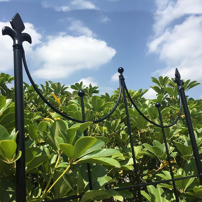 OUTOUR Larger Garden Trellis Plant Support Wire Lattice Grid Panel Stake Fence, 70"x20", for Climbing Plants, Potted Vines Vegetables Vining Flowers Ivy Roses Clematis, Lawn Backyard Patio, Black
