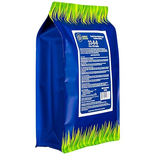 Supply Solutions | 33-0-0 Rapid Green High Nitrogen Fertilizer with Sulfur - Fast-Acting Lawn & Turf Fertilizer for Lush Green Growth - Nitrogen-Rich Plant Food for Grass, Crops & Gardens (10 Pounds)