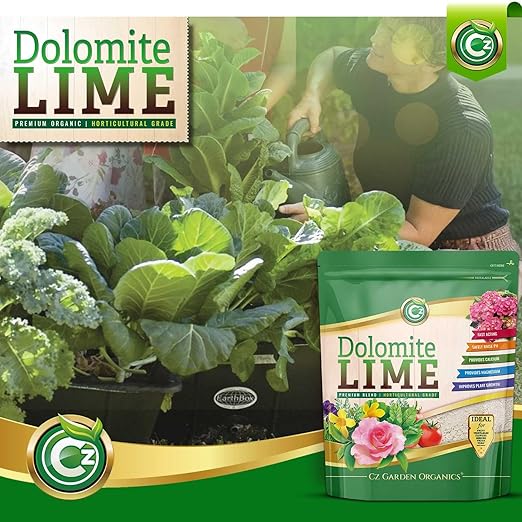 Organic Dolomite Lime 5LB - Made in USA - Garden Soil Amendment Fertilizer for Plants. Calcium/Magnesium Additive. Raise & Stabilize pH - Earthbox Tomatoes & Peppers Blossom End Rot. OMRI Listed