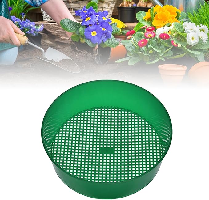 Garden Soil Sieve, Household Plastic Dirt Sifter Soil Sifting Pan Portable Gardening Soil Stones Filter Tool for Gardenging Yard Tidying Land Treatment