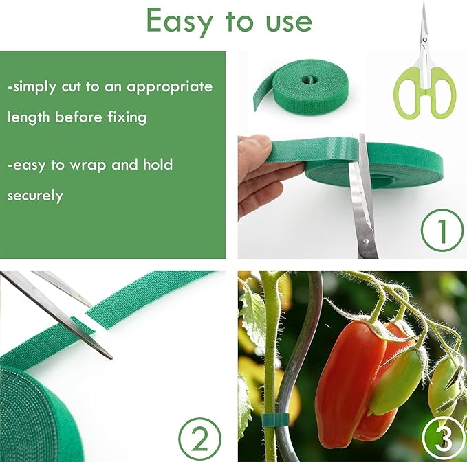 9 Pack Stackable Plant Support Stakes for Indoor Outdoor Climbing Plants Support Structures Adjustable Length with Twist Ties, Plant Ties and Scissor