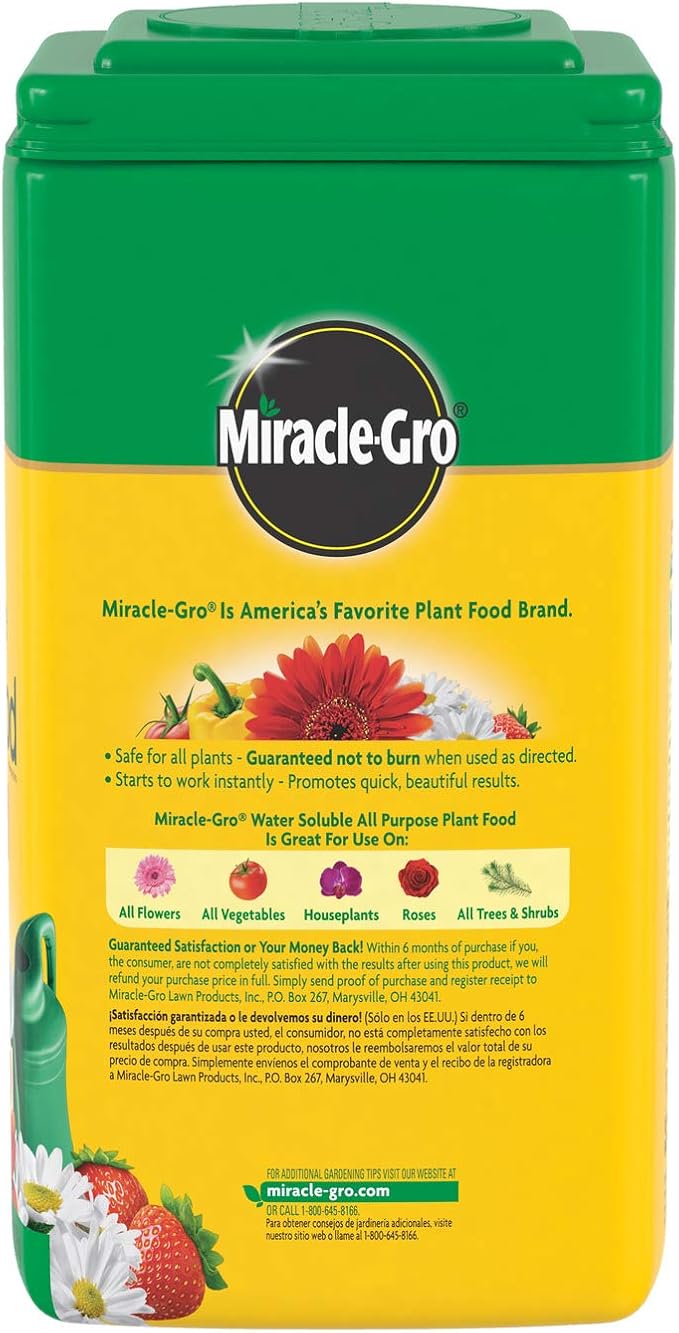 Miracle-Gro Water Soluble All Purpose Plant Food - Fertilizer For All Indoor or Outdoor Plants including Roses, Flowers, Vegetables, Houseplants, Trees, and Shrubs, 5.5 lbs.