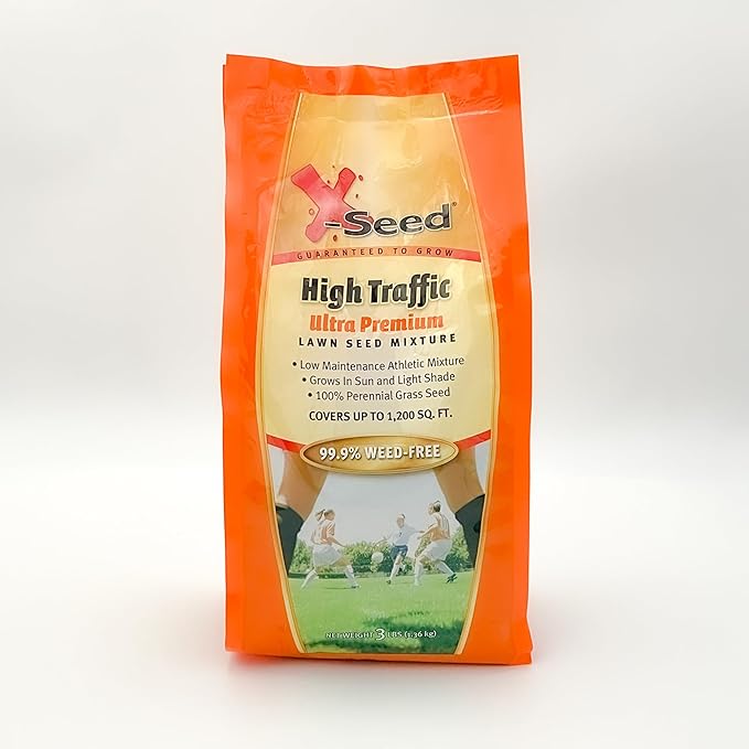 X-Seed Ultra Premium High Traffic Lawn Seed Mixture, 3-Pound