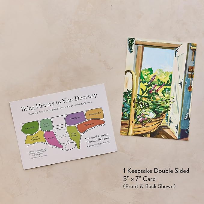 Burpee 'A Colonial Dooryard Herb Garden' – Heritage Kitchen Herb Starter Kit with 8 Non-GMO Seeds, Plant Labels & Dooryard Garden Design Card