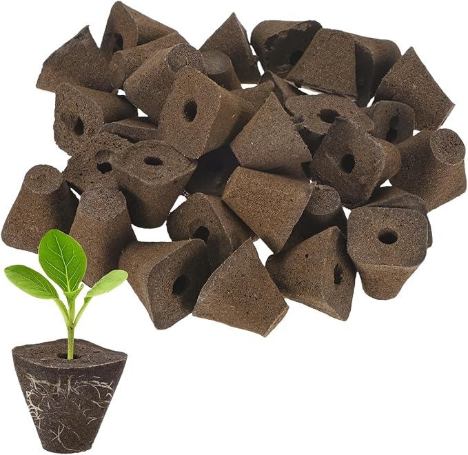 20-Pack Grow Sponges, 1.3x0.6x1.2 Inch Replacement Root Growth Sponges Seed Pods for Plant Rooting/Seed Germination/Hydroponic Gardens System Supplies, Starter Plug for Seeds