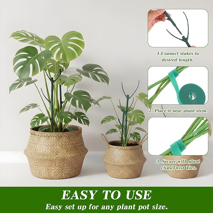 7 Pcs Monstera Plant Support, 11 Inch Plant Supports for Indoor Plants, Snake Plants Support Structures for Vine Training & Stem Stabilization, Monstera, Pothos, Philodendron