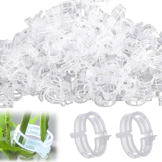 100Pcs White Plastic Trellis Clip Plants Support Clips, Tomato Clips, Plants Support Structures, Cages Plants Vine Vegetable Fastening Clip Grafting Tools Make Plants Grow Upright