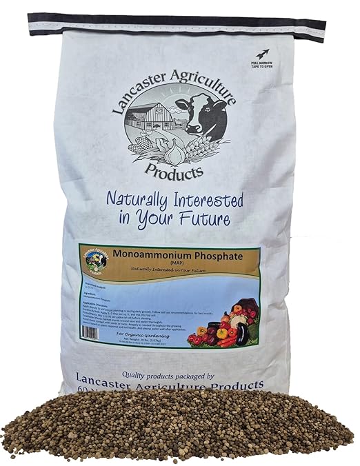 Monoammonium Phosphate Fertilizer (MAP) 20 pounds High Phosphorus & Nitrogen for Gardens, Crops & Pastures – Root Growth, Bloom Booster & Healthy Plant Nutrition – Lancaster Agriculture Products