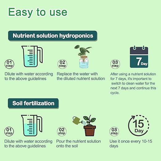 Hydroponics Nutrients (1000ml in Total), A&B Plant Food for Hydroponics Growing System and Potted Houseplants, Plant Fertilizer Supplies