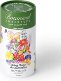 Botanical Interests Butterfly Garden Wildflower Seed Mix Shaker - Covers 1,500 sq ft, 27 Native Flowers & Herbs for Pollinators, Perennial & Annual Seeds for Full Sun, Eco-Friendly Recyclable Tube