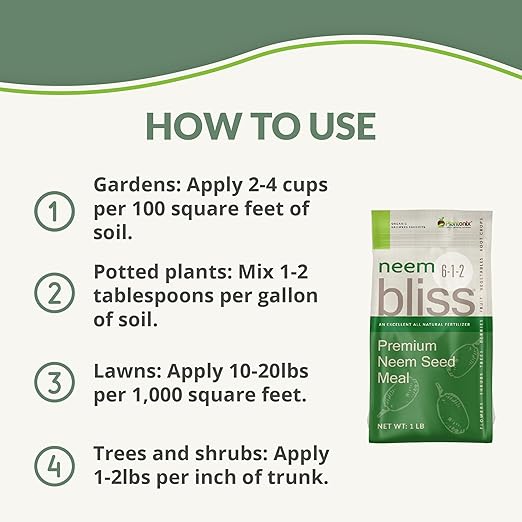 Neem Seed Meal (5lbs) - Organic Neem Cake for Plants - OMRI-Listed Fertilizer for Plants, Vegetables, Lawns, & Gardening - 100% Natural & Renewable Garden Fertilizer Rich in Vitamins and Nutrients