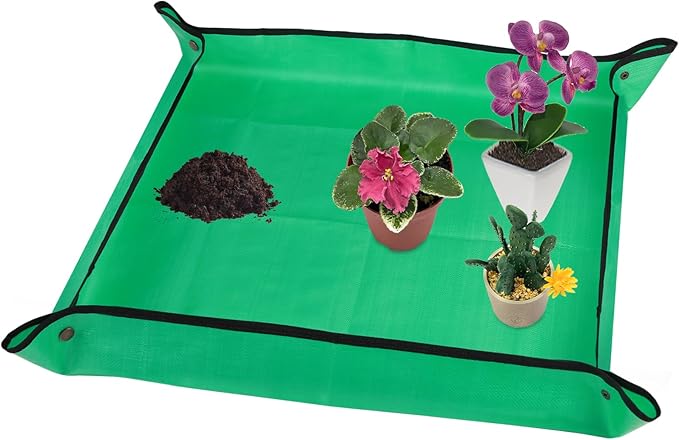 30" X 30" Large Plant Repotting Mat for Indoor Plants Potting Soil, Foldable Waterproof Plant Repotting/Potting Tray, Potting Mat for House Plants Succulents Gardening Tools Gifts for Gardener