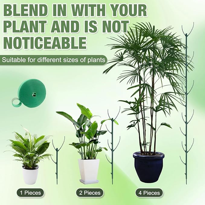 Stackable Monstera Plant Support, Garden Stakes for Climing Plants Stem Support, Plant Sticks for Outdoor Potted Plants, Pothos, Vine, Flower Use (10pcs)