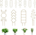 12 Pack Gold Plant Trellis for Potted Plant Indoor, Small Metal Trellis with 4 Different Patterns, Climbing Plant Support for Garden, Houseplant