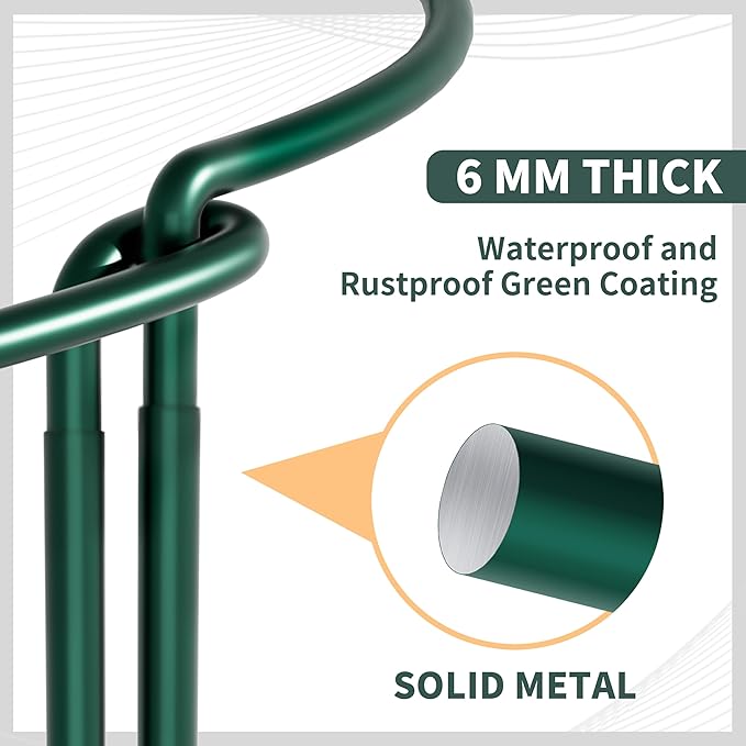 TCBWFY 4 PCS Plant Supports 16" Dx46 H Peony Cages and Supports,6mm Thick Metal Wire Heavy-Duty Garden Stakes for Indoor & Outdoor Plants,Ideal for Peony,Tomato,Hydrangea,Rose
