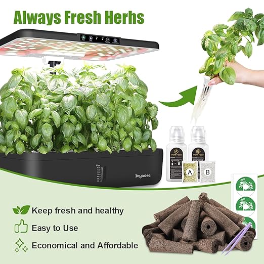 105 Pcs Grow Sponges and Hydroponics Plant Food Compatible with Aero Garden and All Brands - Seed Pods Lables and Indoor Plant Fertilizer for Indoor Garden Hydroponics Growing System