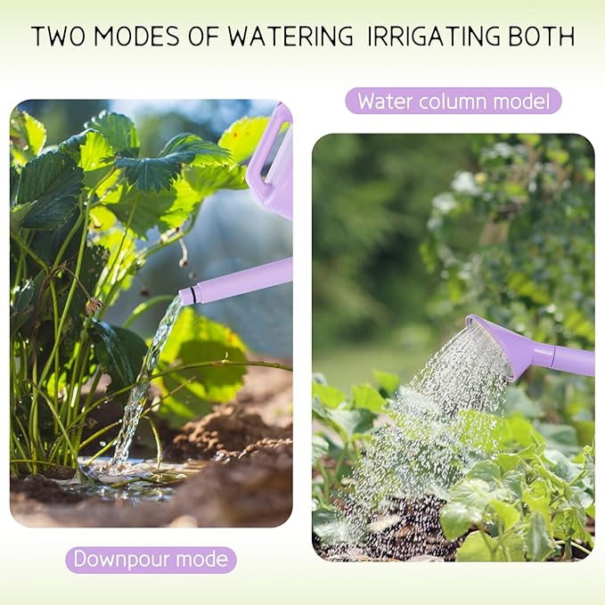 2.8L Watering Can for Indoor Plants, Garden Watering Cans for Outdoor Plant House Flower, Modern Plant Watering Can Large Long Spout with Sprinkler Head