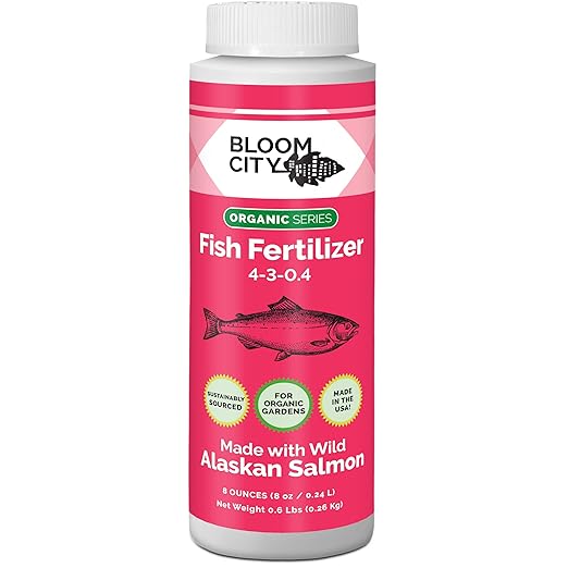 Bloom City Organic Wild Fish Fertilizer – Sustainable Salmon Plant Food for Lush Green Leaves & Healthy Soil, 8 oz