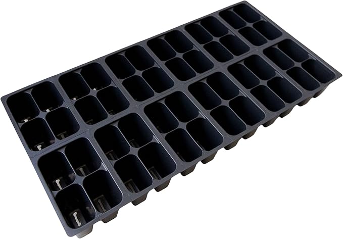 Handy Pantry Black Plastic Garden Tray Inserts - 5 Sheet of 48 Planting Pot Cells Each - 2x3 Nested x8 Configuration - Perforated - Nursery, Greenhouse, Gardening