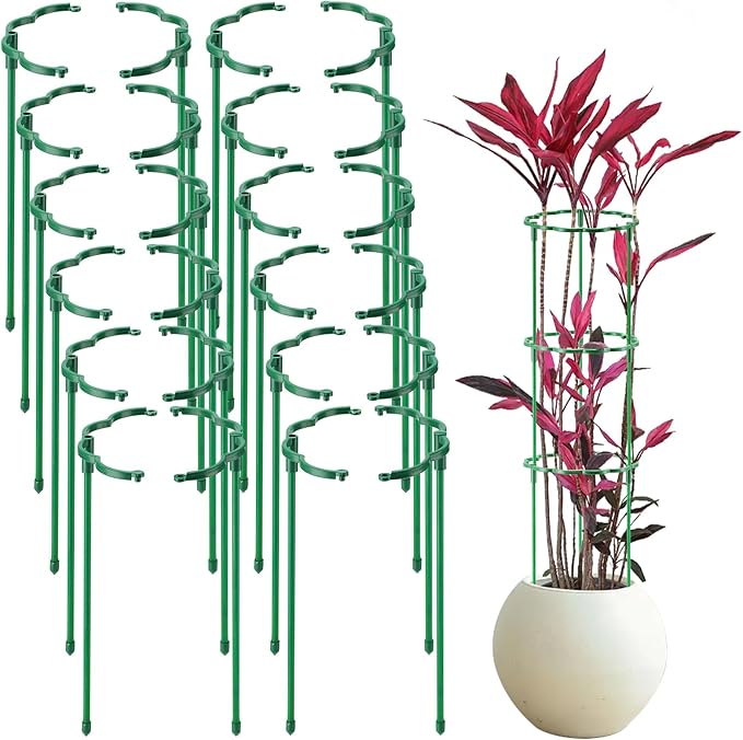 24 Pack Plant Support Stakes Sets - Versatile Plant Cages, Stackable Garden Flower Support， Small Plant Stakes for Indoor Plants,Tomato,Monstera, Peony, Hydrangea, Climbing Plants