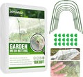 joyhalo Garden Netting for Raised Beds, 6 Sets Garden Hoops with for Raised Beds 10x30 Ft Garden Net, Bird & Cicada Net for Trees, Garden Mesh Netting for Greenhouse, Vegetable, 18 Clips Included