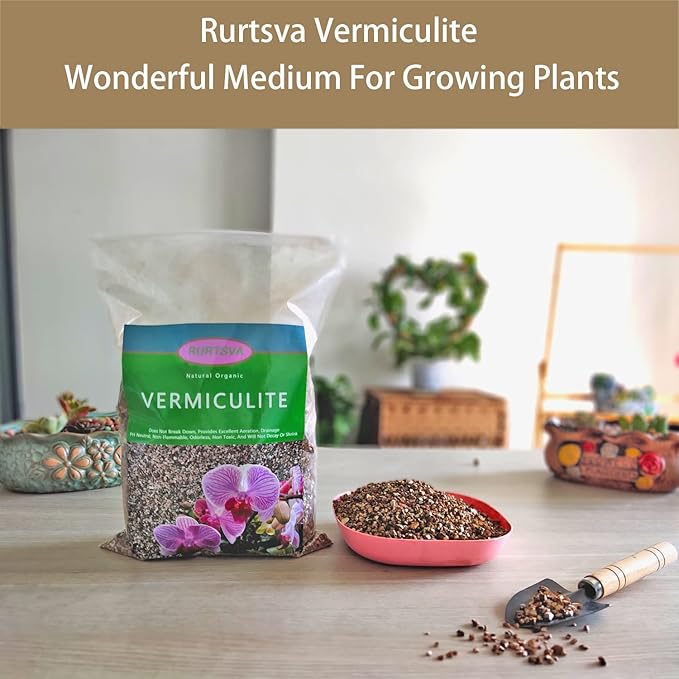 Natural Coarse Vermiculite 10QT for Plants Organic Occurring Mineral Potting Mix Medium for Potted Plants, Hydroponics, Terrariums, Orchids, Mushroom Or Reptile Habitats