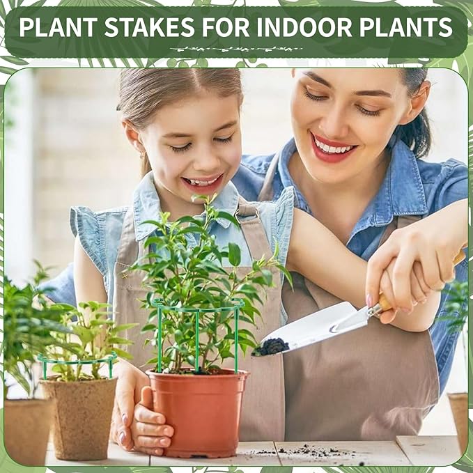 24 Pack Plant Support Stakes Sets - Versatile Plant Cages, Stackable Garden Flower Support， Small Plant Stakes for Indoor Plants,Tomato,Monstera, Peony, Hydrangea, Climbing Plants