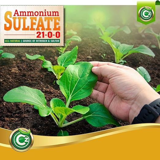 Ammonium Sulfate Fertilizer AMS 21-0-0 +24% Sulfur - Made in USA Plant Food for Indoor/Outdoor Plants & Flower Gardens - Promotes Lush Growth - Green Lawns, Fruit, Vegetables, Acid Loving Plants