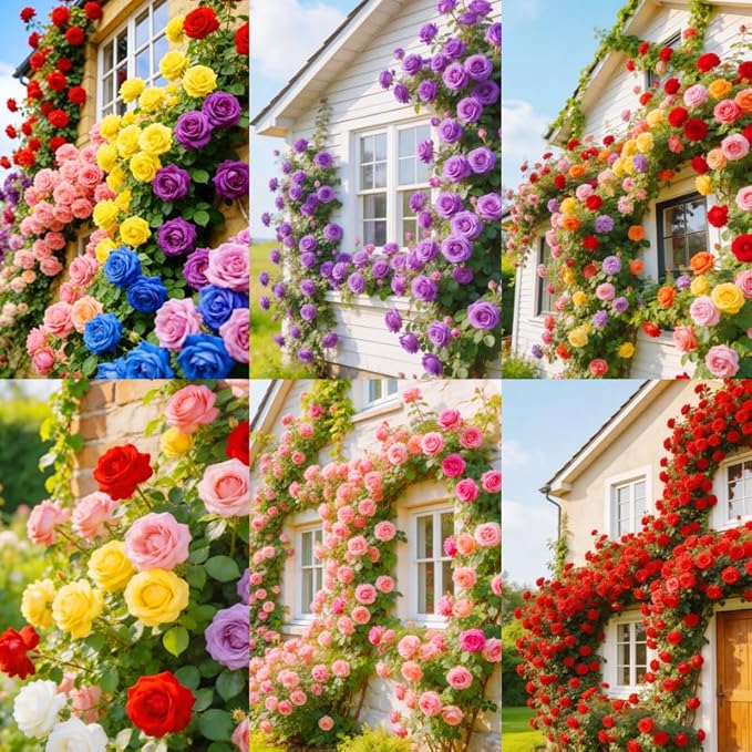 300+Climbing Rose Bush Seeds for Planting Outdoors-Perennial Flowering Plant for Trellises Arbors Garden Borders