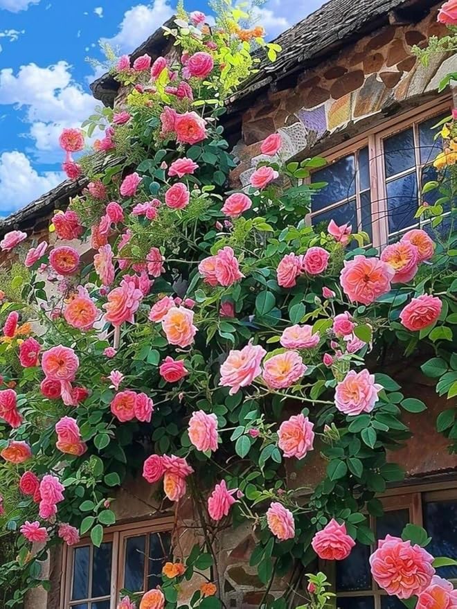 600+ Climbing Rose Seeds for Planting Outdoors - Vibrant Vine Flower, Long-Blooming Ornamental Garden Blooms (Mixed)