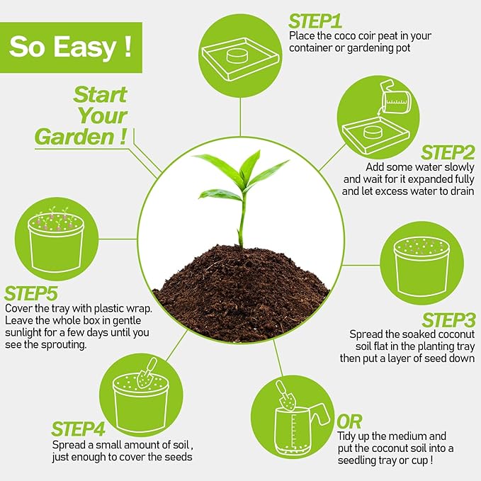 Legigo 100 Pcs 50mm Coco Coir Pellets Seed Starter Soil Mix- Organic Coconut Coir Potting Soil Pods for Seedling, Coco Peat Soil Discs for Indoor & Outdoor Plants Bonsai Herbs Vegetables and Flowers