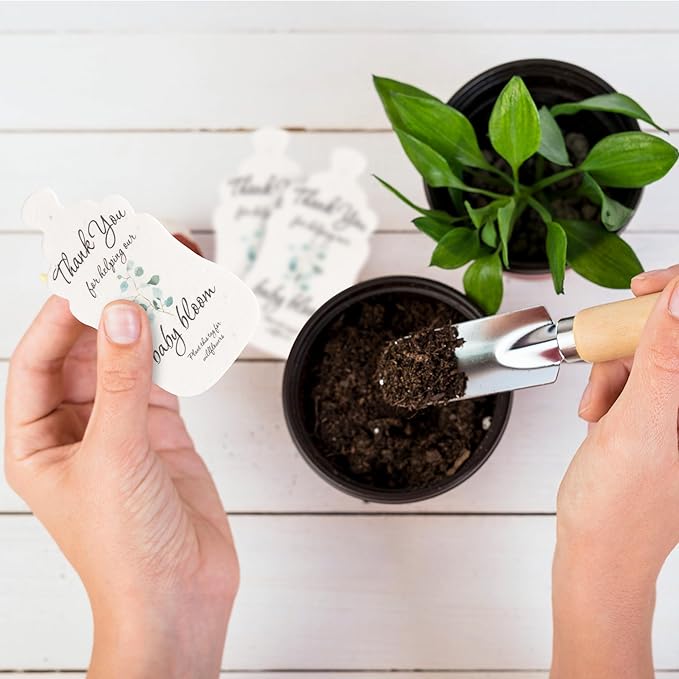 Bottle Shaped Seed Paper – 15Pcs Green Shower Favors for Guests with Wildflower Seeds, Writable & Plantable, Shower Favor Gifts for Guest