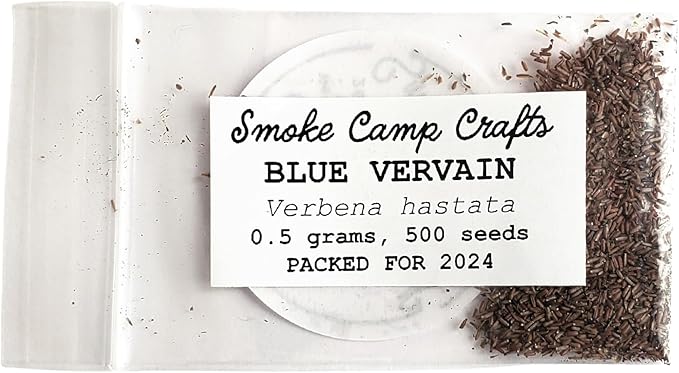 Organic Blue Vervain Seeds (Verbena hastata) 500 Seeds (0.5 Grams) | North America Native Pollinator Plant Seeds - Simpler’s Joy, Swamp Verbena, Swamp Vervain by Smoke Camp Crafts