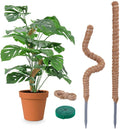 2 Pack Moss Pole for Plants Monstera - 25 Inch Plant Stakes for Indoor, Moss Poles for Climbing Plants, Handmade Coco Coir Pole Plant Support for Creeper Plants Grow Upwards（Handmade Palm）