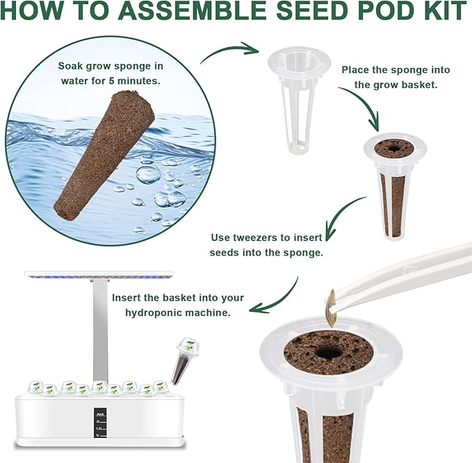 Flower Seed Pod Kit Mix of 6 Different Included Pansy, Cosmos, Zinnia, Marigold, Snapdragon, Cascading Petunia Flower Seed Starter Pod Kit for Hydroponics Growing System with Plant Food, 8-Pod
