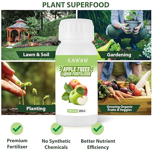 Organic Microbial Probiotic Fertilizer for Apple Trees & Fruit Trees, 10oz (300ml) Natural Fermented Liquid Plant Nutrient for Roots, Leaves & Fruit